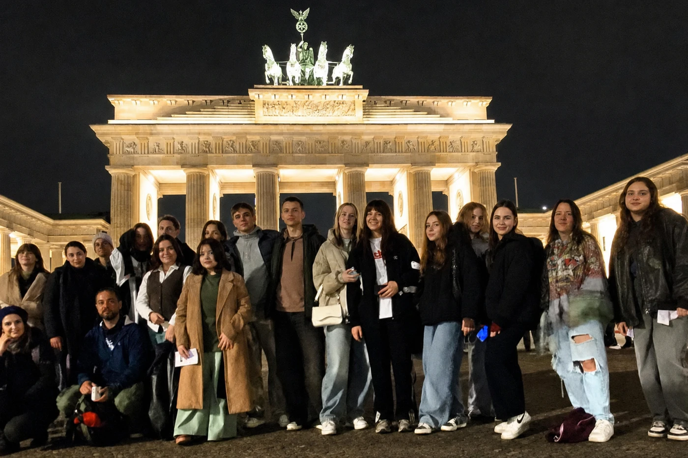 German-Ukrainian youth group at Brandenburg Gate